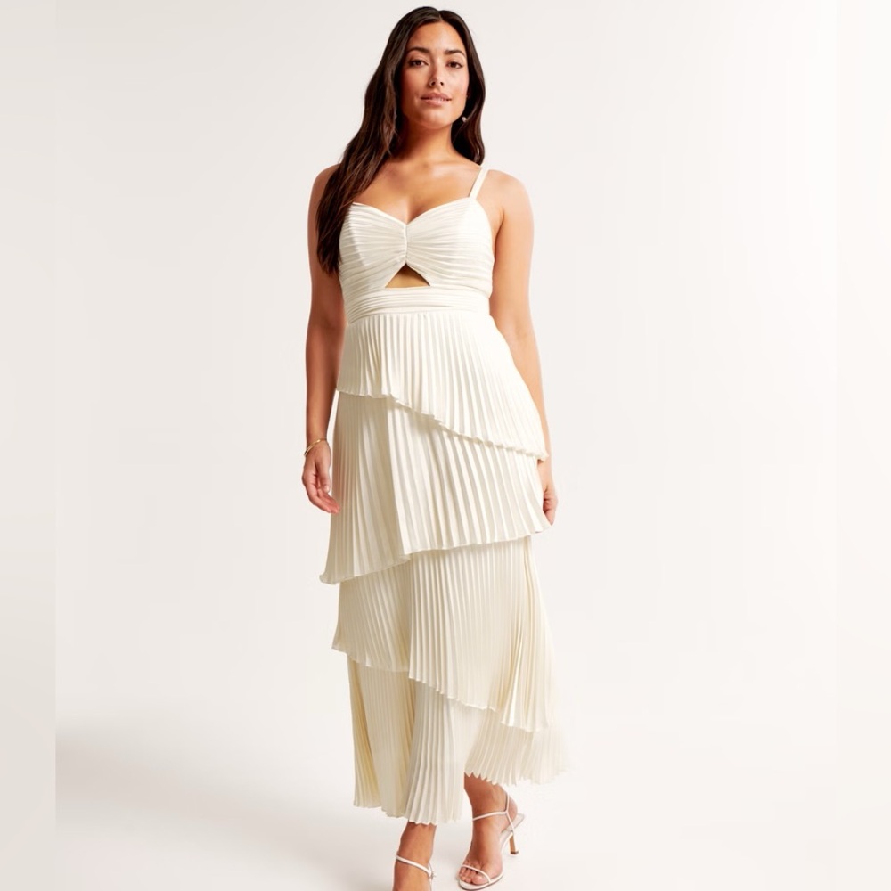 Abercrombie & Fitch Giselle Pleated Tiered Maxi Dress
